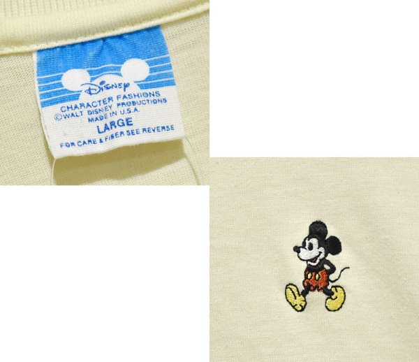 画像3: 【80's】【USA製】【ディズニー】【Disney】【ミッキーマウス】【ワンポイント刺繍】【ポロシャツ】【L】 (3)