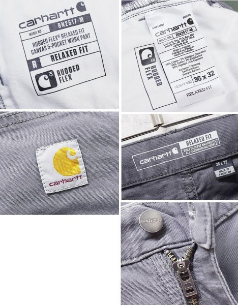 画像2: ビンテージ【Carhartt】【カーハート】【RUGGED FLEX】【RELAXED FIT】【5ポケットワークパンツ】【グレー】【36×32】 (2)