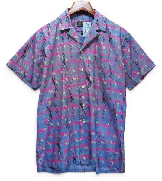 画像1: 【ほぼ未使用】【90's】【カナダ製】ビンテージ【ALEXANDER JULIAN】アレキサンダージュリアン【半袖シャツ】開襟シャツ【総柄】【サイズM】 (1)