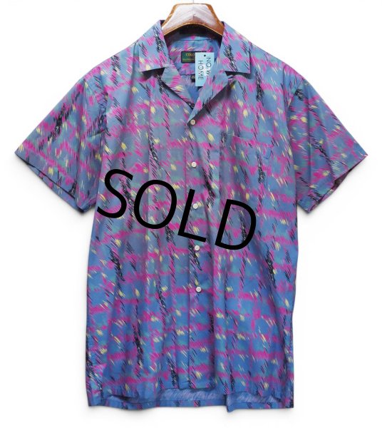 画像1: 【ほぼ未使用】【90's】【カナダ製】ビンテージ【ALEXANDER JULIAN】アレキサンダージュリアン【半袖シャツ】開襟シャツ【総柄】【サイズM】 (1)
