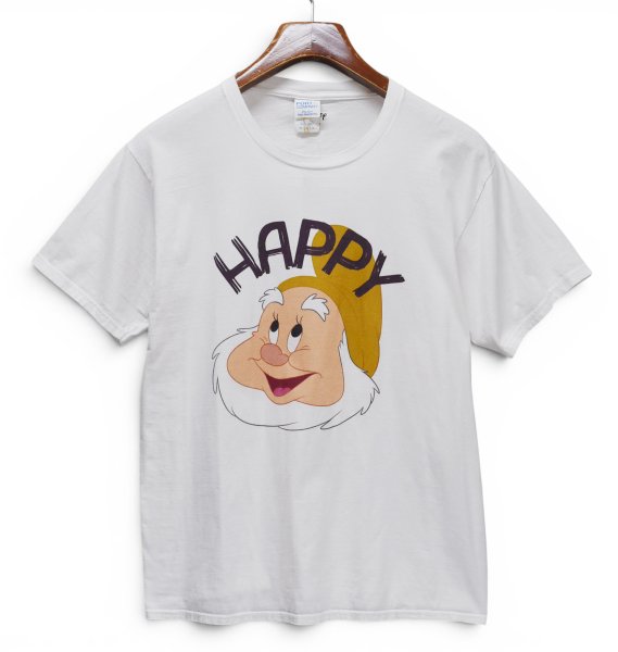 画像3: ビンテージ【PORT & COMPANY】ポート&カンパニー【Disney】ディズニー【HAPPY】【白雪姫】【小人】【プリントTシャツ】【サイズM】 (3)