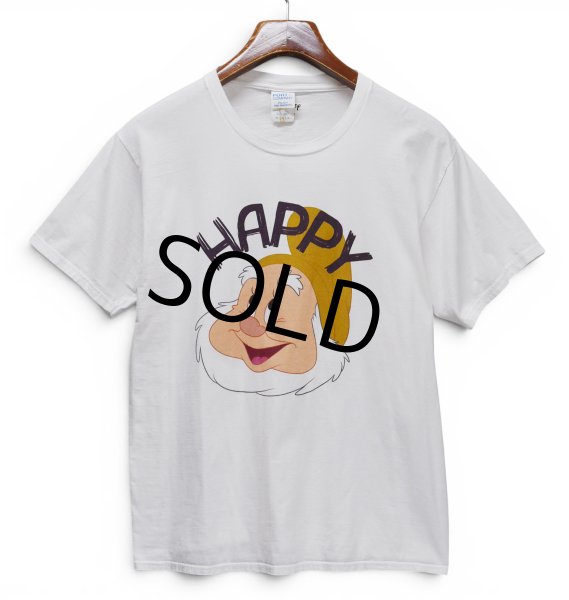 画像3: ビンテージ【PORT & COMPANY】ポート&カンパニー【Disney】ディズニー【HAPPY】【白雪姫】【小人】【プリントTシャツ】【サイズM】 (3)