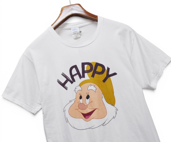画像1: ビンテージ【PORT & COMPANY】ポート&カンパニー【Disney】ディズニー【HAPPY】【白雪姫】【小人】【プリントTシャツ】【サイズM】 (1)
