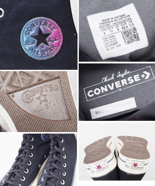 画像2: 【ほぼ未使用】【CONVERSE】【コンバース】【Chuck Taylor 70】【チャックテイラー70】【ハイカットスニーカー】【ブラック】【US9】【27.5cm】 (2)