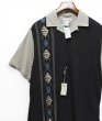 画像1: 【未使用】フラッシャー付き【PRONTO-UOMO】【シルクシャツ】【アーガイル柄】【切り替えデザイン】【サイズM】 (1)