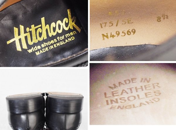 画像2: ビンテージ【イングランド製】【Hitchcock】ヒッチコック【ウイングチップシューズ】レザーシューズ【ブラック】【8 1/2】 (2)