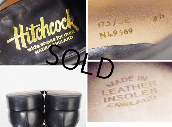 画像2: ビンテージ【イングランド製】【Hitchcock】ヒッチコック【ウイングチップシューズ】レザーシューズ【ブラック】【8 1/2】 (2)
