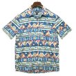 画像1: 【パタゴニア】【Patagonia】オーガニックコットン【Go To Shirt】【幾何学模様】【半袖シャツ】【サイズS】  (1)