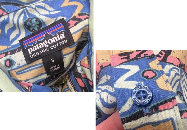 画像2: 【パタゴニア】【Patagonia】オーガニックコットン【Go To Shirt】【幾何学模様】【半袖シャツ】【サイズS】  (2)