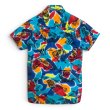 画像4: 【80's】【ビンテージ】【NEWPORT BLUE】【半袖シャツ】【魚柄】【総柄】【サイズM程度】 (4)