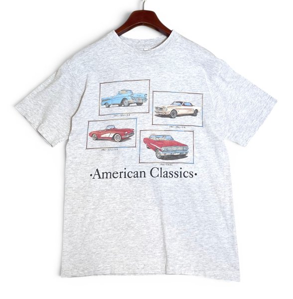 画像3: ビンテージ【AAA】【American Classics】ライトグレー【車】【クラシックカー】プリント【Tシャツ】【サイズM】 (3)