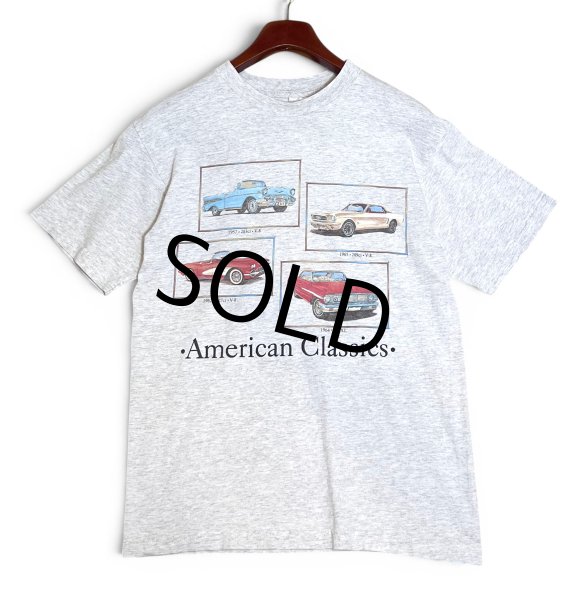 画像3: ビンテージ【AAA】【American Classics】ライトグレー【車】【クラシックカー】プリント【Tシャツ】【サイズM】 (3)