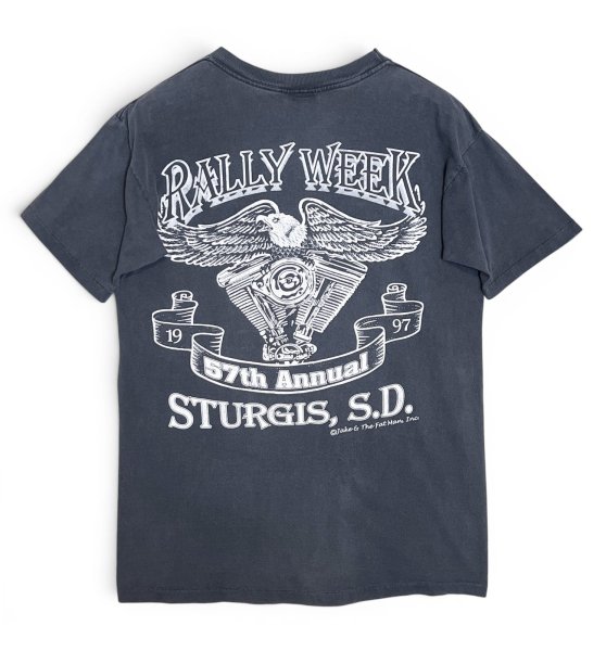 画像4: 【90's】【ビンテージ】【USA製】【STURGIS RALLY WEEK】グレー【バイクTシャツ】【両面プリント】【サイズM】 (4)