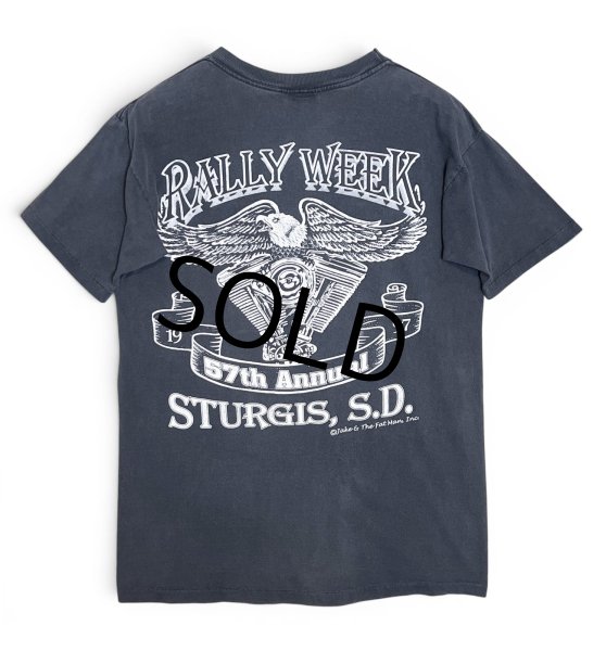 画像4: 【90's】【ビンテージ】【USA製】【STURGIS RALLY WEEK】グレー【バイクTシャツ】【両面プリント】【サイズM】 (4)