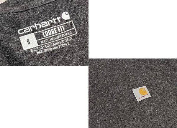 画像2: ビンテージ【Carhartt】【カーハート】グレー【ポケットTシャツ】【ロゴ入り】Tシャツ【サイズS】 (2)