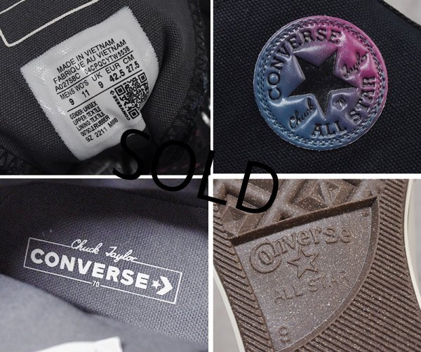 画像3: ほぼ未使用【コンバース】converse【CT70】【chuck 70】【黒】グラデーションパッチ【オールスター】A02758C【ハイカットシューズ】【27.5ｃｍ】  (3)