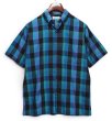 画像1: 【程度良好】ビンテージ【ARROW SPORT】【緑×青×黒チェック】【半袖シャツ】BDシャツ【ボタンダウン】【サイズM】 (1)