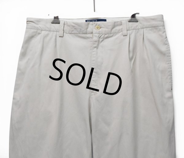 画像3: ビンテージ【Polo Ralph Lauren】【ラルフローレン】hammond pant【生成り】オフホワイト【2タック】【コットンパンツ】【34×30】  (3)