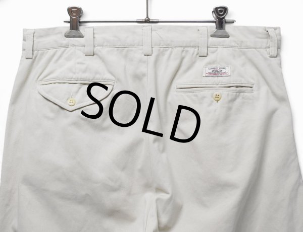 画像5: ビンテージ【Polo Ralph Lauren】【ラルフローレン】hammond pant【生成り】オフホワイト【2タック】【コットンパンツ】【34×30】  (5)