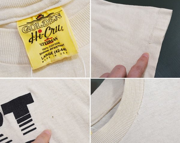 画像2: 【USA製】【ビンテージ】【Golden Hi-Cru】ゴールデン・ハイクルー【SPORT FRITID】【ライトベージュ】【Tシャツ】【サイズL】  (2)