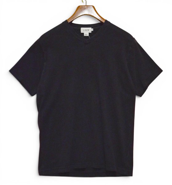画像1: 【90's】ビンテージ【USA製】【ジェイクルー】【J.CREW】無地【VネックTシャツ】【ブラック】【S】  (1)