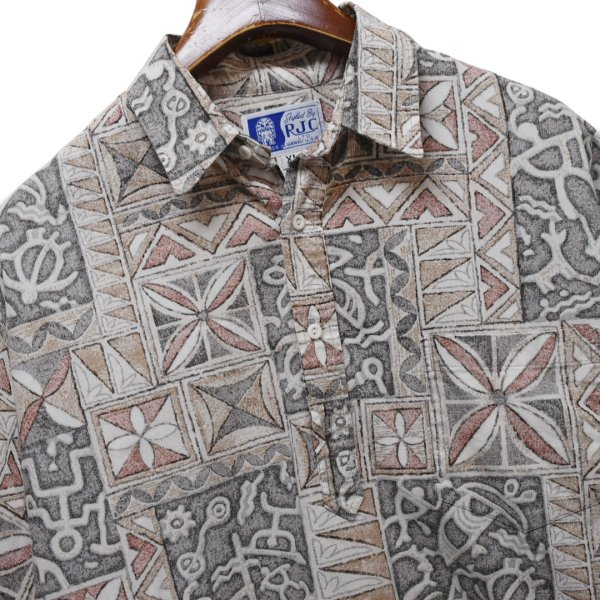 画像3: 90's ビンテージ【USA製】【RJC】アロハシャツ【プルオーバーハワイアンシャツ】総柄シャツ【サイズXL】  (3)