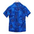 画像4: 【70's】ビンテージ【Da Costa】【青×黄色模様】【コットン】【ハワイアンシャツ】アロハシャツ【サイズS】 (4)