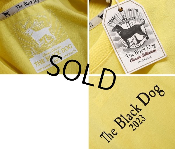 画像2: 【未使用】【The Black Dog】ブラックドッグ【犬プリント】【黄色】【Tシャツ】【L】  (2)