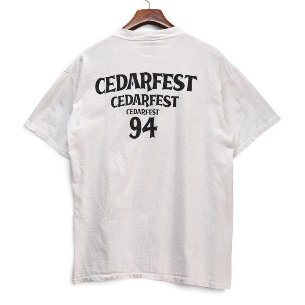 画像4: 【90's】【ビンテージ】【USA製】【ONEITA】オニータ【CEDARFEST'94】白【動物】【両面プリント】【ウイチョールアートTシャツ】【XL】  (4)