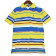 画像1: ビンテージ【90's〜】【ラルフローレン】【Polo Ralph Lauren】【黄色×青×緑ボーダー】【ポロシャツ】【サイズS】 (1)