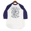 画像1: 【デッドストック】【80's】【USA製】【MILLER】【CHICAGO ILLINOIS】【イリノイ州章】シングルステッチ【ラグラン七分袖Tシャツ】【サイズM】 (1)