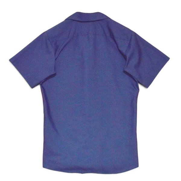 画像4: 【80's】【USA製】ビンテージ【Work Wear Corporation】【紺地×赤白水色ストライプ】【半袖ワークシャツ】【サイズS】 (4)