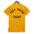 画像1: 【80's】【ビンテージ】【USA製】フロッキープリント【Free Throw Champ】【ELIZABETH】【カラシ色】マスタード【両面プリント】【Tシャツ】【S】  (1)