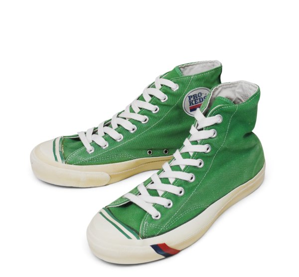 画像1: 【80's】【ビンテージ】【PRO-Keds】【プロケッズ】【ロイヤルハイ】【キャンバススニーカー】【グリーン】【US8】 (1)