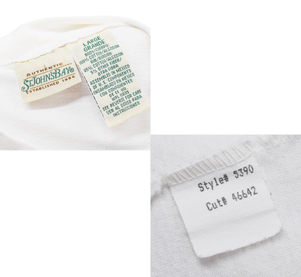 画像2: 【USA製】ビンテージ【ST. JOHN'S BAY】【セントジョンズベイ】【無地】【モックネック】【Tシャツ】【サイズL】  (2)