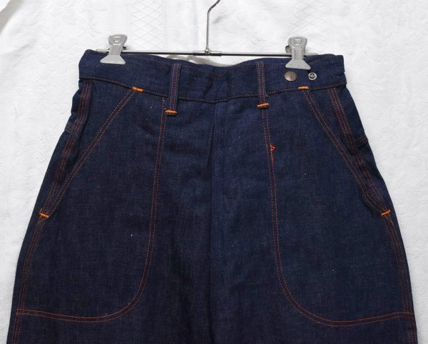 画像5: 【デッドストック】【50's】【Palm-ettes】【デニムランチパンツ】【TALONジッパー】【W26】【ビンテージ】 レディース古着  (5)