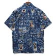 画像3: 限定【90's】ビンテージ【Rayn Spooner】リミテッドエディション【レインスプーナー】【MELE KALIKIMAKA】【サンタ柄】【総柄】【ボタンダウン】アロハシャツ【半袖シャツ】青【M】  (3)