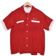 画像4: 【50’s】ビンテージ【Pinsplitter】【赤×白】【レーヨン】【チェーンステッチ】【ボウリングシャツ】【M】  (4)