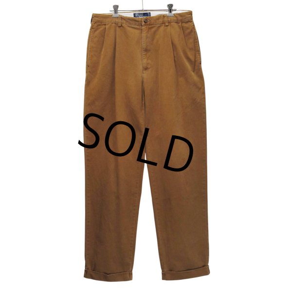 画像2: 【90's】【メキシコ製】【ラルフローレン】【Polo Ralph Lauren】HAMMOND PANT【ハモンドパンツ】【2タック】【チノパンツ】【ブラウン】コットンパンツ【34×34】 (2)