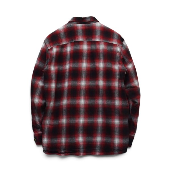 画像3: 【HOBBS CREEK】ボブスクリーク【赤×黒×グレーシャドーチェック】オンブレシャツ【ボタンダウン】【長袖シャツ】【XL】  (3)