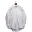 画像1: 【USビンテージ【ランズエンド】【LANDS' END】【白×グレーストライプ】【ボタンダウン】【長袖シャツ】【15 1/2-32】  (1)
