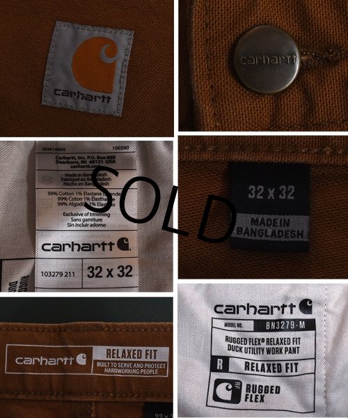 画像2: ビンテージ【カーハート】【Carhartt】【ブラウン】【ダック】ストレッチ【ペインターパンツ】【RUGGED FLEX】【RELAXED FIT】【32×32】  (2)