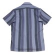 画像3: ビンテージ【ピエールカルダン】【pierre cardin】【紫×グレーストライプ】【半袖シャツ】ポケット付き【サイズS】 (3)