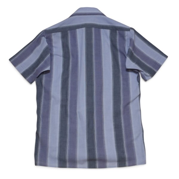画像3: ビンテージ【ピエールカルダン】【pierre cardin】【紫×グレーストライプ】【半袖シャツ】ポケット付き【サイズS】 (3)