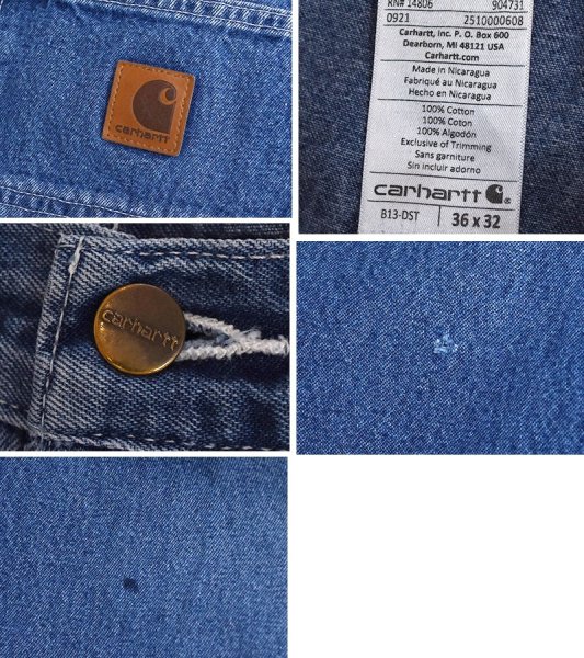 画像2: ビンテージ【カーハート】【Carhartt】【ブルーデニム】【ペインターパンツ】【36×32】  (2)
