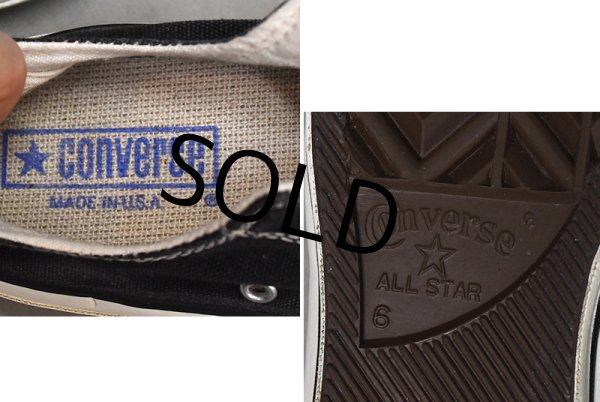 画像2: 【80's】ビンテージ【USA製】サイド当て布付き【コンバース】黒【CONVERSE】【チャックテイラー】【オールスター】US6 約24.5cm (2)