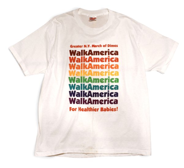 画像3: 【デッドストック】90's【USA製】【ビンテージ】ヘインズ【hanes】【WALK America】白【Ｔシャツ】【サイズXL】  (3)