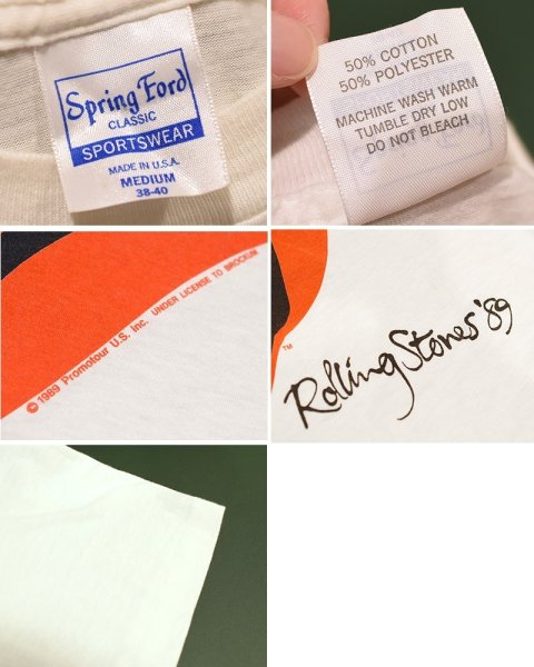 画像2:  【80's】【ビンテージ】【USA製】【ローリング・ストーンズ】【The Rolling Stones】【Tシャツ】【NORTH AMERICAN TOUR 1989】【M】 (2)