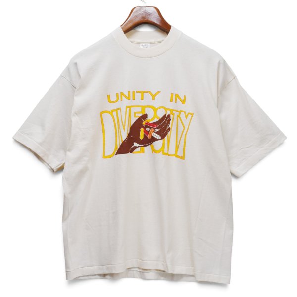 画像3: 90's~【ほぼ未使用】ビンテージ【FRUIT OF THE LOOM】フルーツオブザルーム【UNITY IN DIVERSITY】【Tシャツ】【クリーム】シングルステッチ【XL】 (3)