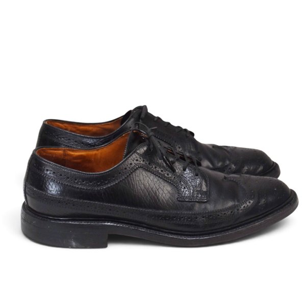画像4: 【JCPenney】JCペニー【ウイングチップ】メダリオン【レザーシューズ】【黒】ドレスシューズ【8 1/2 D】26.5cm程度 (4)